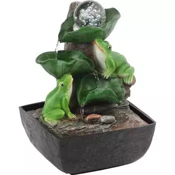 Настольный фонтан с подсветкой GREEN APPLE GAFN01504 Лягушки с шаром Б0038777
