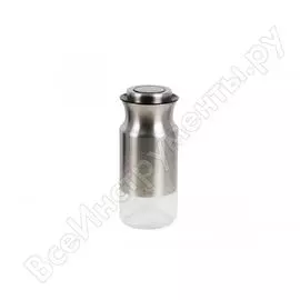 Банка для сыпучих продуктов bradex tac 1100мл, серебряная tk 0405