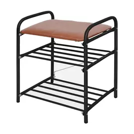 Банкетка для обуви nika разборная, 2 полки, медный антик/ коричневый ника-б1/а