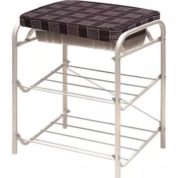 Банкетка Nika НИКА Haushalt НБ1 НБ1/C в клетку/бежевый металлик