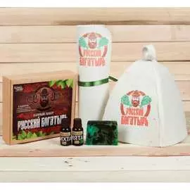 Банный набор банная забава русский богатырь, в подарочной коробке, 3738460