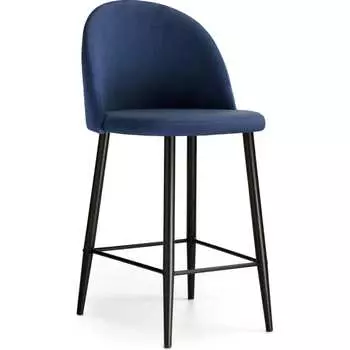 Барный стул Woodville Амизуре темно-синий, черный матовый 448662