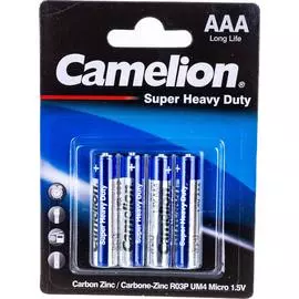 Батарейка Camelion Blue R03 BL-4 1.5В 3214