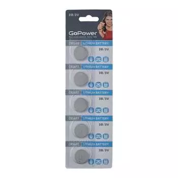 Батарейка GoPower CR1632 BL5 Lithium 3V (5/100/2000) 00-00023147