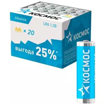 Батарейка КОСМОС LR6 уп.20шт KOCLR620BOX