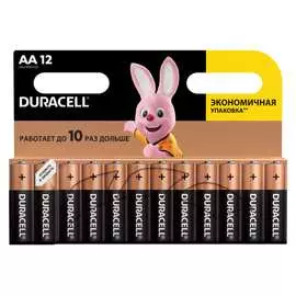Батарейка пальчиковая lr mx 1500/lr6 basic 12шт duracell 221413
