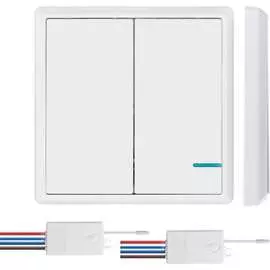 Беспроводной выключатель GRITT 2 клавиши, белый комплект 1 выключатель, 2 радиореле, 220В, 1000Вт 11102