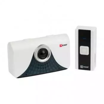 Беспроводной звонок на батарейках ekf черный-белый с индикацией 2x1.5в аa дистанция 120м p 5537332