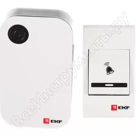 Беспроводной звонок на батарейках ekf черный-белый с индикацией 3x1.5в ааa дистанция 80м b 9493880