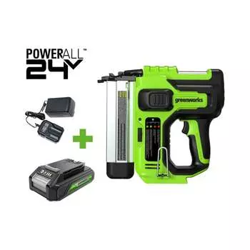 Бесщеточный нейлер GreenWorks GD24BN 3400707VUA