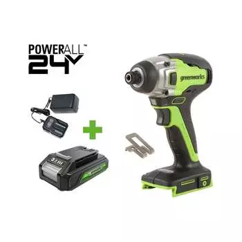 Бесщеточный ударный винтоверт GreenWorks GD24ID3 3802807VUA