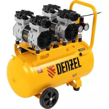 Безмаслянный малошумный компрессор Denzel DLS 1500/50 58027