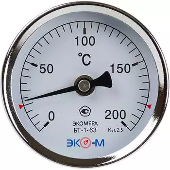 Биметаллический термометр ЭКО-М ЭКОМЕРА БТ-1-63-200С-L100