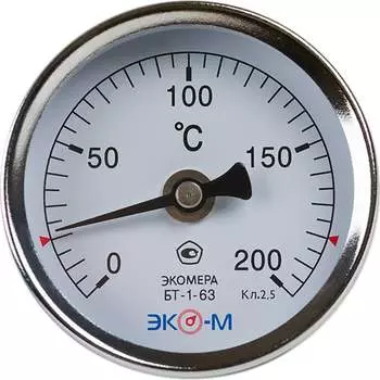 Биметаллический термометр ЭКО-М ЭКОМЕРА БТ-1-63-200С-L60