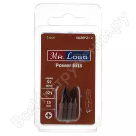 Бита (2 шт; 25 мм; pz1; s2) mr. logo a025pz1-2