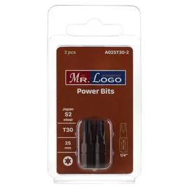 Бита (2 шт; 25 мм; t30; s2) mr. logo a025t30-2