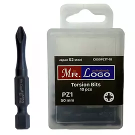 Бита торсионная (10 шт; 50 мм; pz1; s2) mr. logo с050pz1t-10