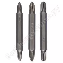 Биты двусторонние (ph1/2/3; 3 шт.) bosch 2609255961
