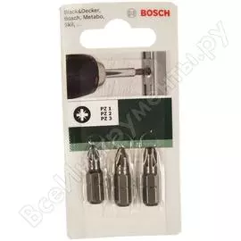 Биты (pz1/2/3; 25 мм; 3 шт.) bosch 2609255967