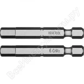 Биты торсионные кованые, обточенные (hex6; 50 мм; 2 шт.) kraftool 26127-6-50-2