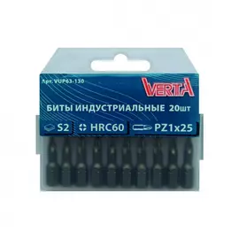 Биты ultraprofi (20 шт; pz1; 25 мм) verta vup63-130