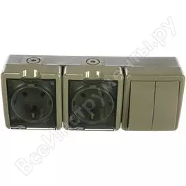 Блок розетка выключатель ЭРА 11-7404-03 Эксперт Б0027676