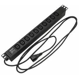Блок розеток hyperline she19-10iec-2.5iec для 19 шкафов, горизонтальный 426782