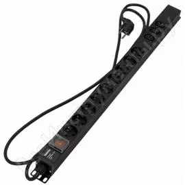 Блок розеток hyperline she-9sh-3iec-s-2.5eu 9 розеток schuko+3хiec320 c13, 16а, 250в 397070
