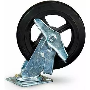 Большегрузное поворотное колесо TOR SCdb 55 125 мм обрезиненное с тормозом (N) 1024160