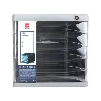 Бокс DELI e9795g 5 выдвижных лотков, с замком, серый 13623 1696477