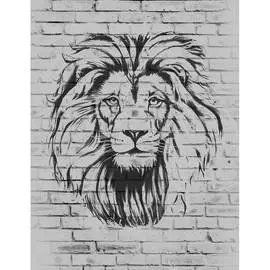 Бумажные бесшовные фотообои Verol Кирпичная стена и лев 62-БФО_04737