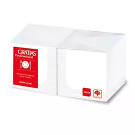 Бумажные салфетки gratias 1 слой, 24 см, 400 л, белые 124001
