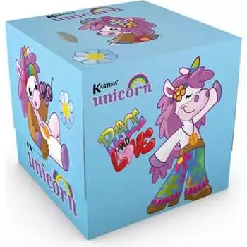 Бумажные салфетки-выдергушки WORLD CART Единорог ХИППИ HPP-02/голубой