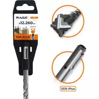 Бур sds-plus по бетону RAGE Quadro-X by VIRA 566226
