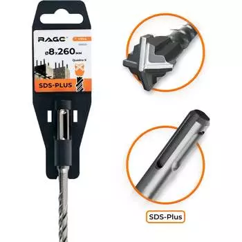 Бур sds-plus по бетону RAGE Quadro-X 566826