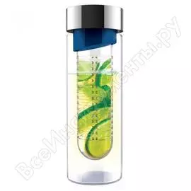 Бутылка asobu flavour it 0.48 л, голубая swg11 blue-silver
