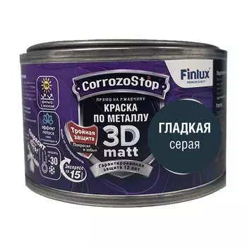 Быстросохнущая грунт-эмаль по металлу, ржавчине Finlux F-115 CorrozoStop 4603783210756