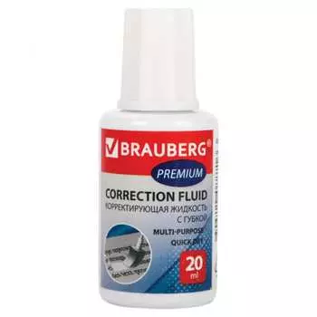 Быстросохнущая корректирующая жидкость BRAUBERG Premium 224090