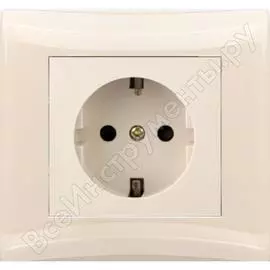 Бытовая розетка с заземлением volsten v01-12-r14-s magenta crema, 8994