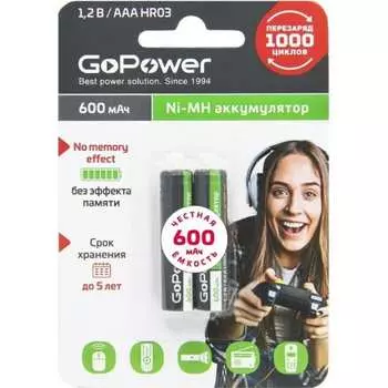 Бытовой аккумулятор GoPower HR03 00-00015315