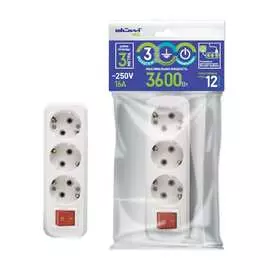 Бытовой удлинитель duwi выключатель, 3 гнезда, 3 м, 32041 8