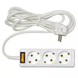 Бытовой удлинитель rucelf с кнопкой, 3 гнезда, пвс 3х1 ru-03-310-10pzk 00-00003180