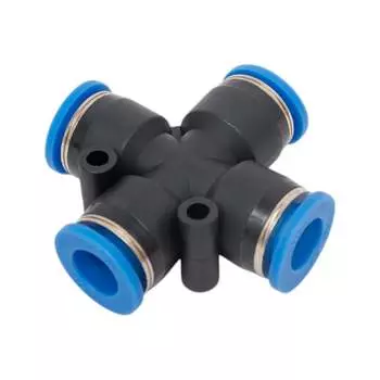 Цанговый крестообразный фитинг для соединения трубок диаметром 10 мм SHPI PZA 10