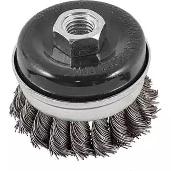 Чашеобразная стальная витая кордщетка для УШМ Rockforce