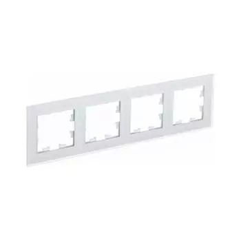Четырехместная рамка Systeme Electric матовое стекло, белая SchE ATN330104