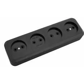 Четырехместная розетка BYLECTRICA ПРАЛЕСКА РА16-264 черный