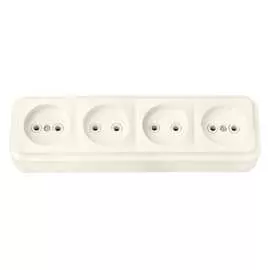 Четырехместная розетка BYLECTRICA ПРАЛЕСКА РА16-264 бежевый