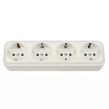 Четырехместная розетка BYLECTRICA ВАРИАНТ РА16-0182 бежевый