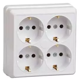 Четырехместная розетка IEK РС24-3-ОБ, ОКТАВА ERO41-K01-16-DC