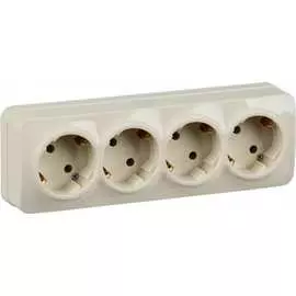 Четырехместная розетка IEK GLORY РС24-3-ХК ERH41-K33-16